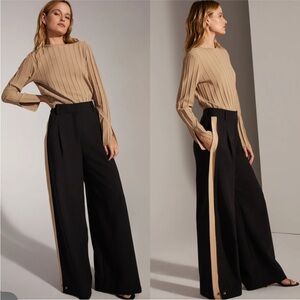 Favorite Daughter Tan and Black Wide Leg Pants
